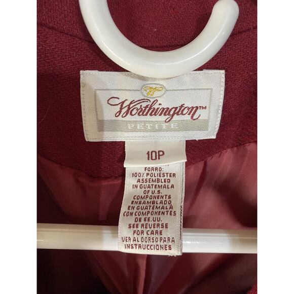 Vintage Worthington Petite Berry Red Single Button Blazer 10P Womens - Picture 3 of 7